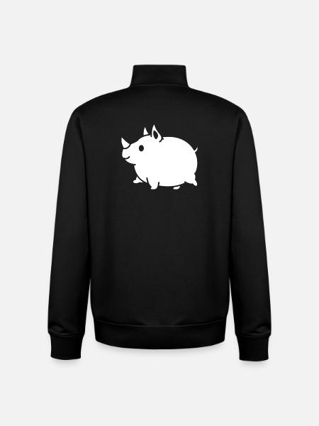 Nashorn süß Cartoon Silhouette - Unisex Organic Zip Sweatshirt von Stanley/Stella - Schwarz