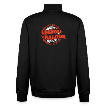 First name Baldur - Unisex Organic Zip Sweatshirt by Stanley/Stella - black - Back - AI Model Male 185 light (185cm)
