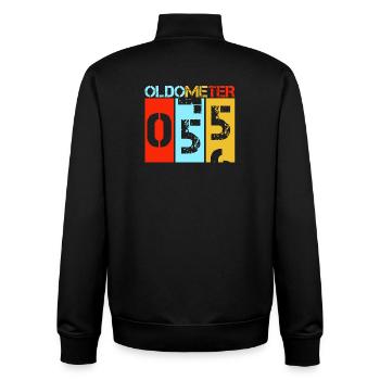 Oldometer 55 Fifty Fifth Birthday - Unisex Organic Zip Sweatshirt by Stanley/Stella - black - Back - AI Model Male 185 light (185cm)