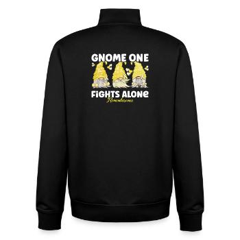 Gnome Un combat seul Mémoire Jaune - Sweat zippé unisexe en coton bio Stanley/Stella - noir - Dos - AI Model Male 185 light (185cm)