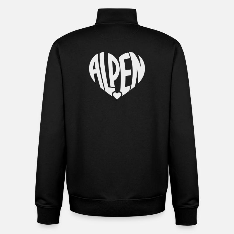 Logo du Cœur des Alpes - Sweat zippé unisexe en coton bio Stanley/Stella - noir