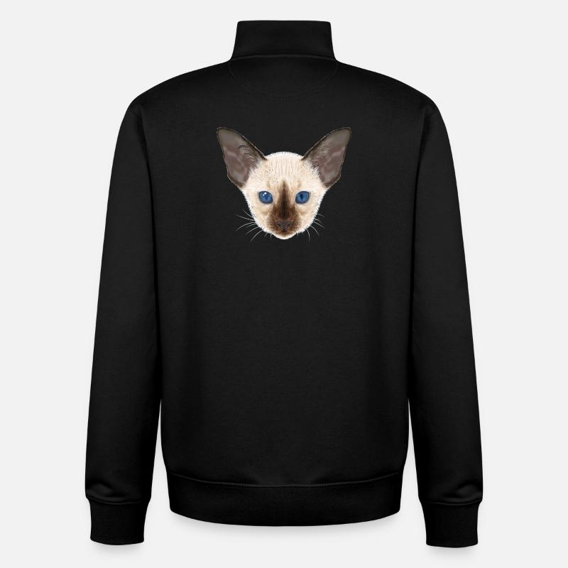 Siamese cat - Unisex Organic Zip Sweatshirt by Stanley/Stella - black