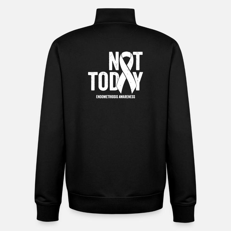 Not Today Endometriosis Ribbon Tee - Unisex Organic Zip Sweatshirt by Stanley/Stella - black