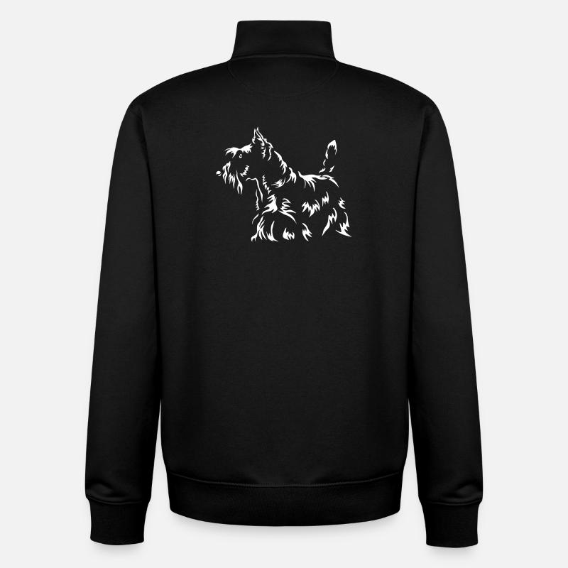 Scottish Terrier « Édition noire » - Sweat zippé unisexe en coton bio Stanley/Stella - noir