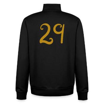 29 - Unisex Organic Zip Sweatshirt von Stanley/Stella - Schwarz - Hinten - AI Model Male 185 light (185cm)