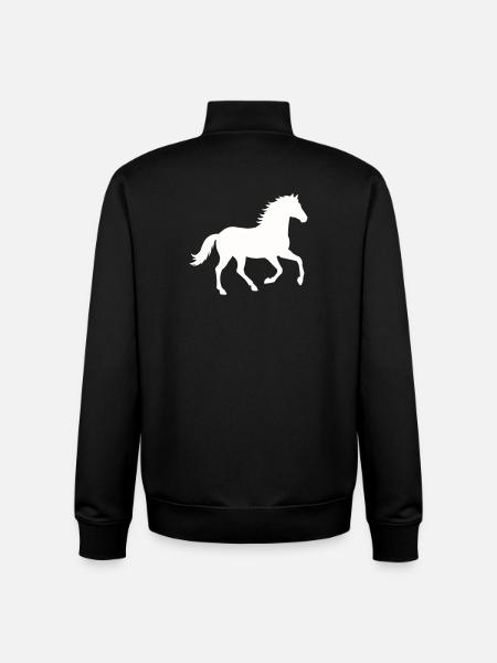 Silhouette d’un cheval sauvage - Sweat zippé unisexe en coton bio Stanley/Stella - noir