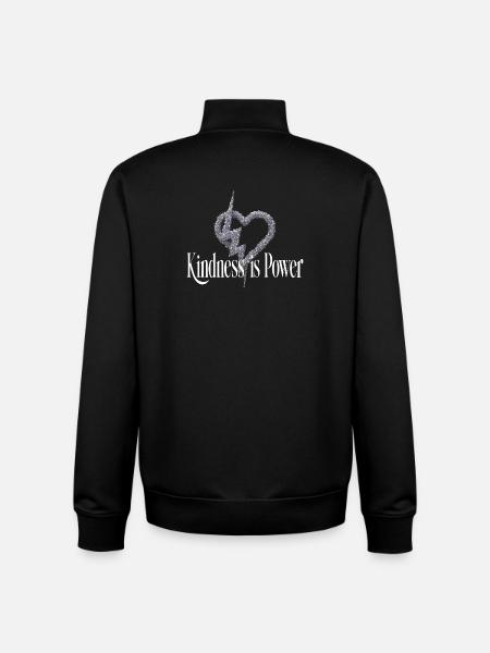 Kindness Is Power Statement Motif - Unisex Organic Zip Sweatshirt by Stanley/Stella - black
