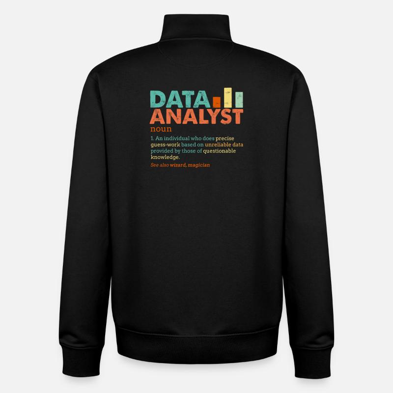 Data Analyst Retro Farbblöcke - Unisex Organic Zip Sweatshirt von Stanley/Stella - Schwarz