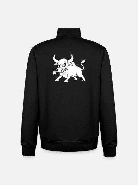Angry bull funny angry - Unisex Organic Zip Sweatshirt by Stanley/Stella - black
