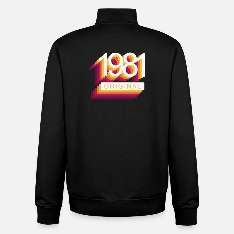 Geboren 1981 - Unisex Organic Zip Sweatshirt von Stanley/Stella - Schwarz