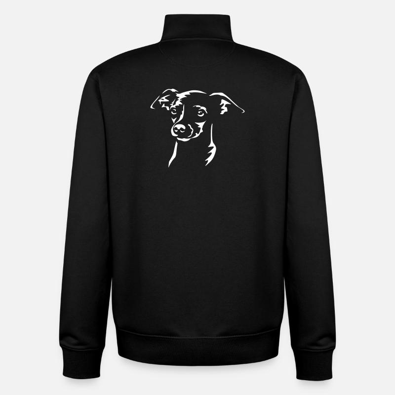 Zwergpinscher Head « Black Edition » - Sweat zippé unisexe en coton bio Stanley/Stella - noir