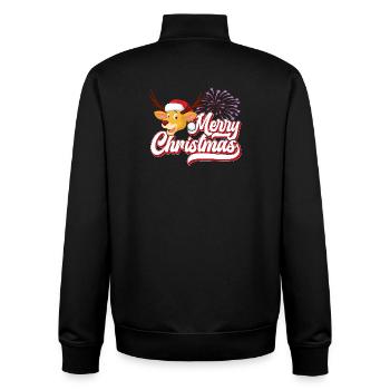 Festlicher Weihnachtsrentier Schriftzug - Unisex Organic Zip Sweatshirt von Stanley/Stella - Schwarz - Hinten - AI Model Male 185 light (185cm)