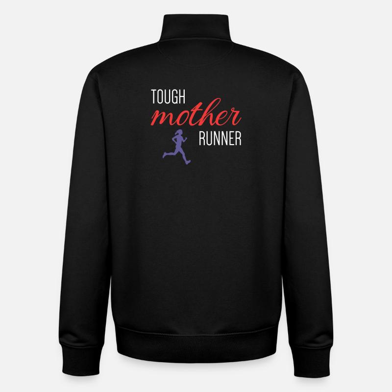 Mère coureuse coriace - Sweat zippé unisexe en coton bio Stanley/Stella - noir