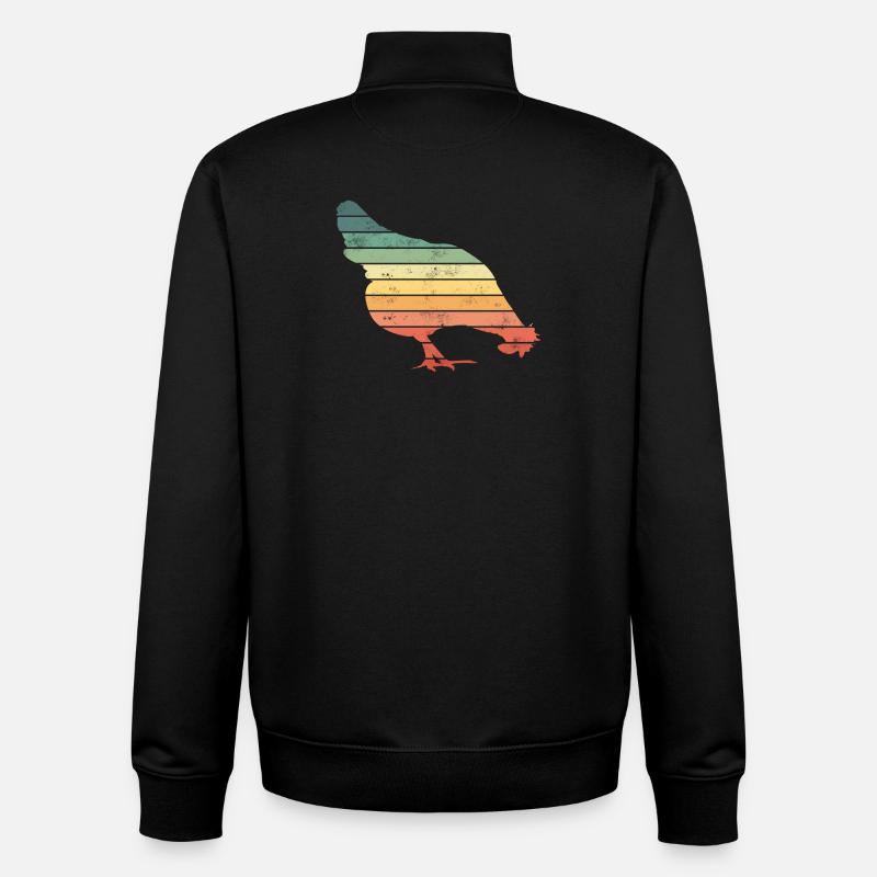 Poulets - Sweat zippé unisexe en coton bio Stanley/Stella - noir