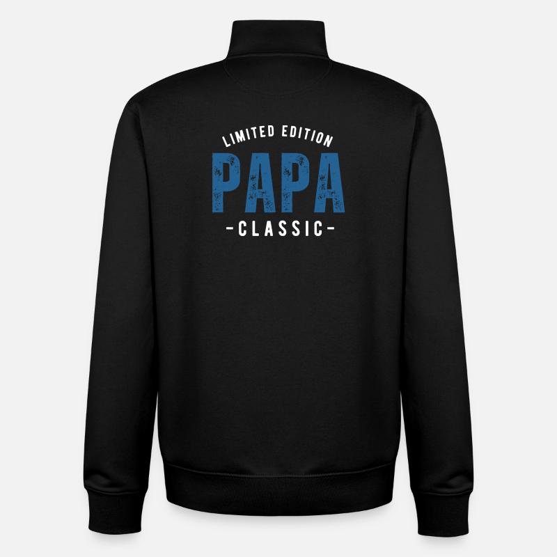 Cadeau 'Limited Edition Papa Classic' - Sweat zippé unisexe en coton bio Stanley/Stella - noir
