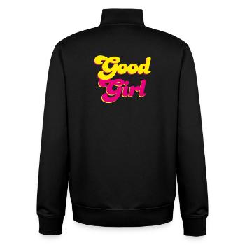 Good Girl Retro Pink Energy Girl Power Vibes - Unisex Organic Zip Sweatshirt by Stanley/Stella - black - Back - AI Model Male 185 light (185cm)