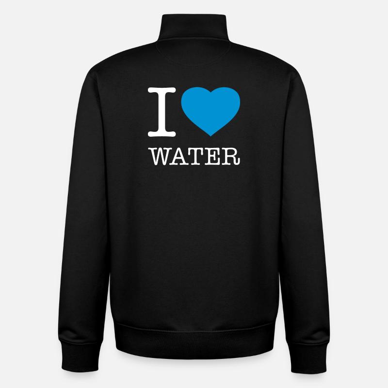 J’AIME L’EAU Wasser - Sweat zippé unisexe en coton bio Stanley/Stella - noir