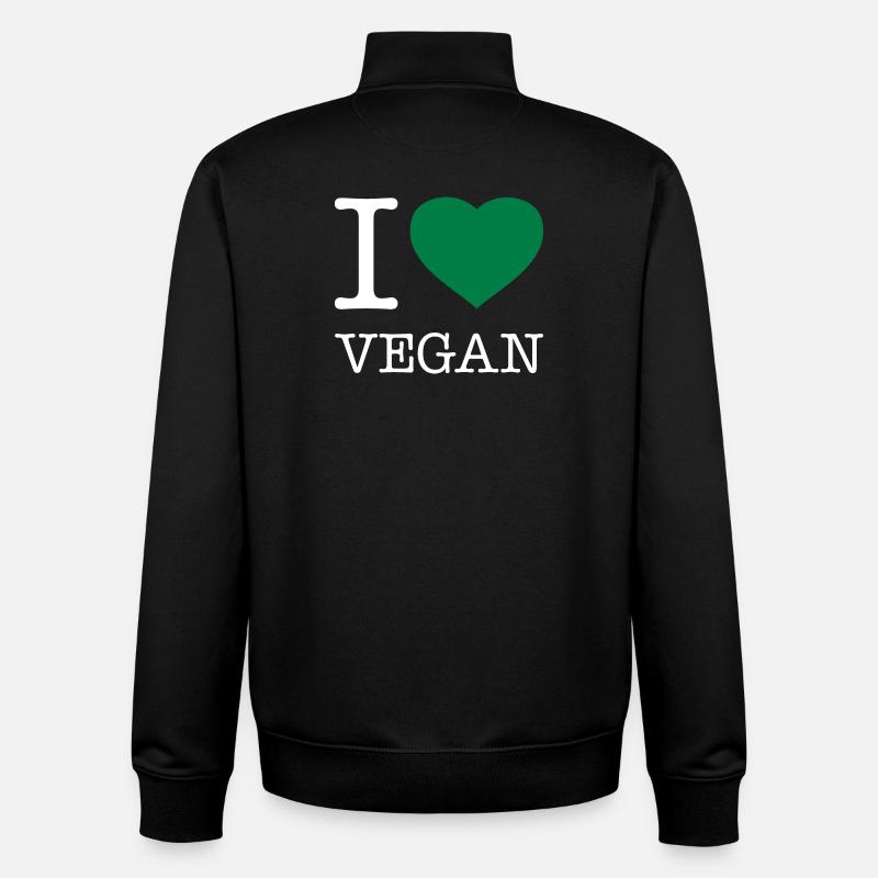J’ADORE LE VÉGANISME - Sweat zippé unisexe en coton bio Stanley/Stella - noir