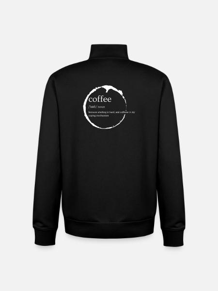 Caffeine Coping: Adulting Definition - Unisex Organic Zip Sweatshirt by Stanley/Stella - black