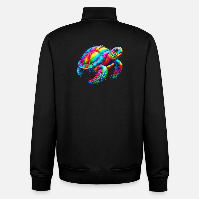 Tortue - Sweat zippé unisexe en coton bio Stanley/Stella - noir