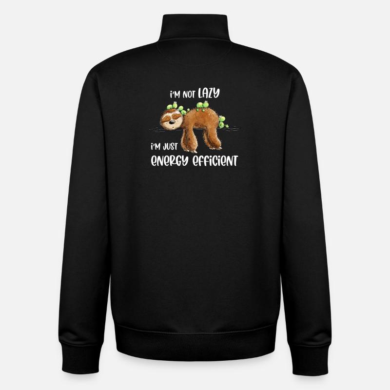 Faultier Spruch Lazy Energy Efficient - Unisex Organic Zip Sweatshirt von Stanley/Stella - Schwarz