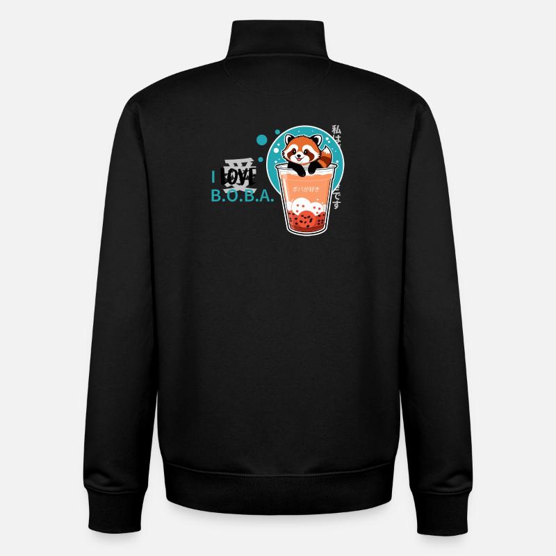 j’adore Boba - Sweat zippé unisexe en coton bio Stanley/Stella - noir