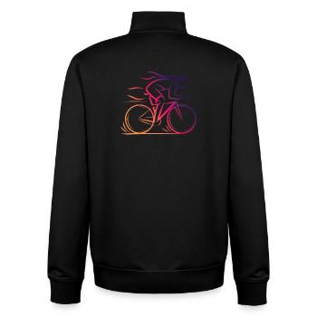 Minimalist Cycling Design - Unisex Organic Zip Sweatshirt by Stanley/Stella - black - Back - AI Model Male 185 light (185cm)
