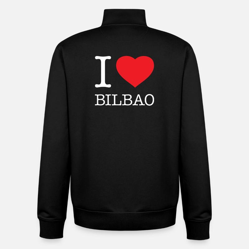 J’AIME BILBAO Espagne Espagnol - Sweat zippé unisexe en coton bio Stanley/Stella - noir
