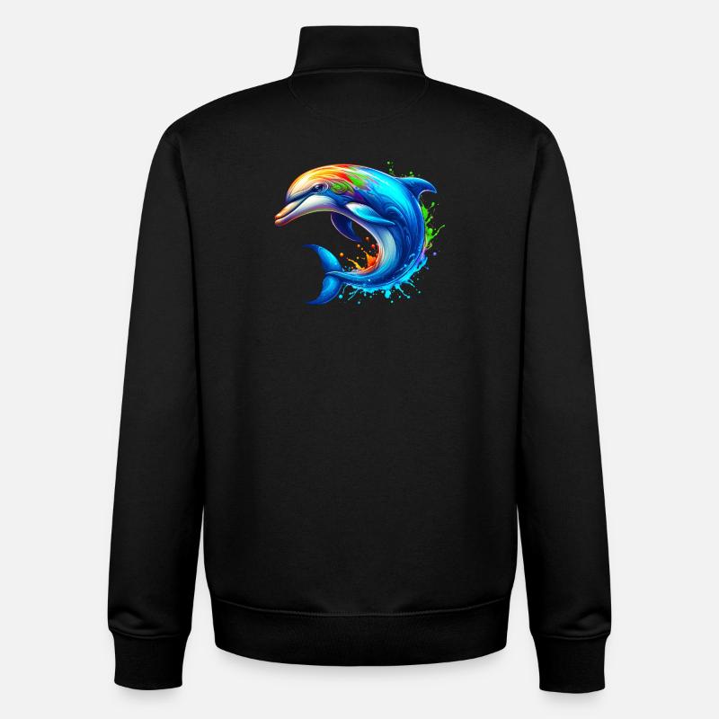 Delfin - Unisex Organic Zip Sweatshirt von Stanley/Stella - Schwarz