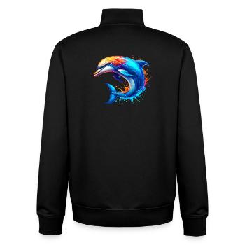 Delfin - Unisex Organic Zip Sweatshirt von Stanley/Stella - Schwarz - Hinten - AI Model Male 185 light (185cm)