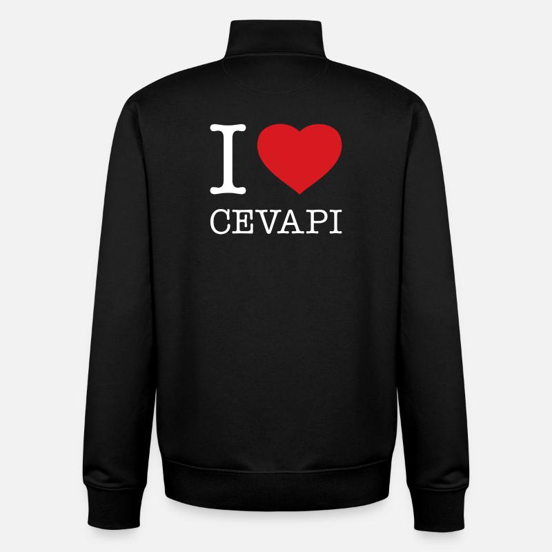 I LOVE CEVAPI - Unisex Organic Zip Sweatshirt by Stanley/Stella - black