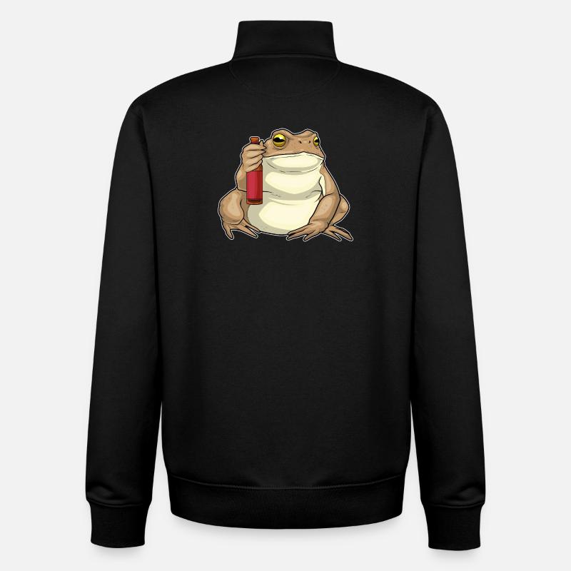Frosch Flasche Bier - Unisex Organic Zip Sweatshirt von Stanley/Stella - Schwarz