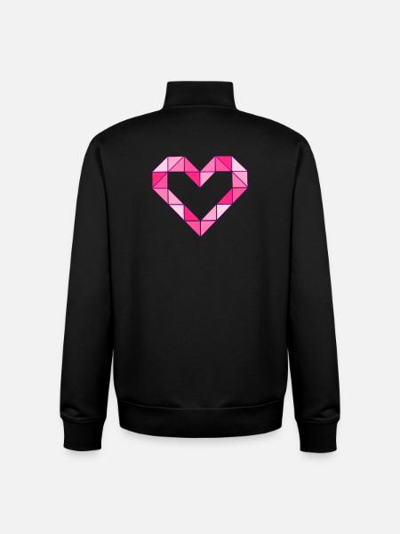 Geometric Love - Pink Edition - Unisex Organic Zip Sweatshirt by Stanley/Stella - black