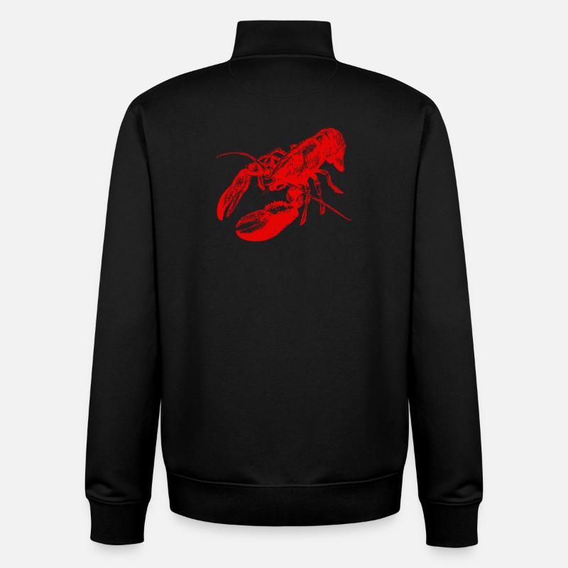 Conception graphique audacieuse de homard rouge - Sweat zippé unisexe en coton bio Stanley/Stella - noir