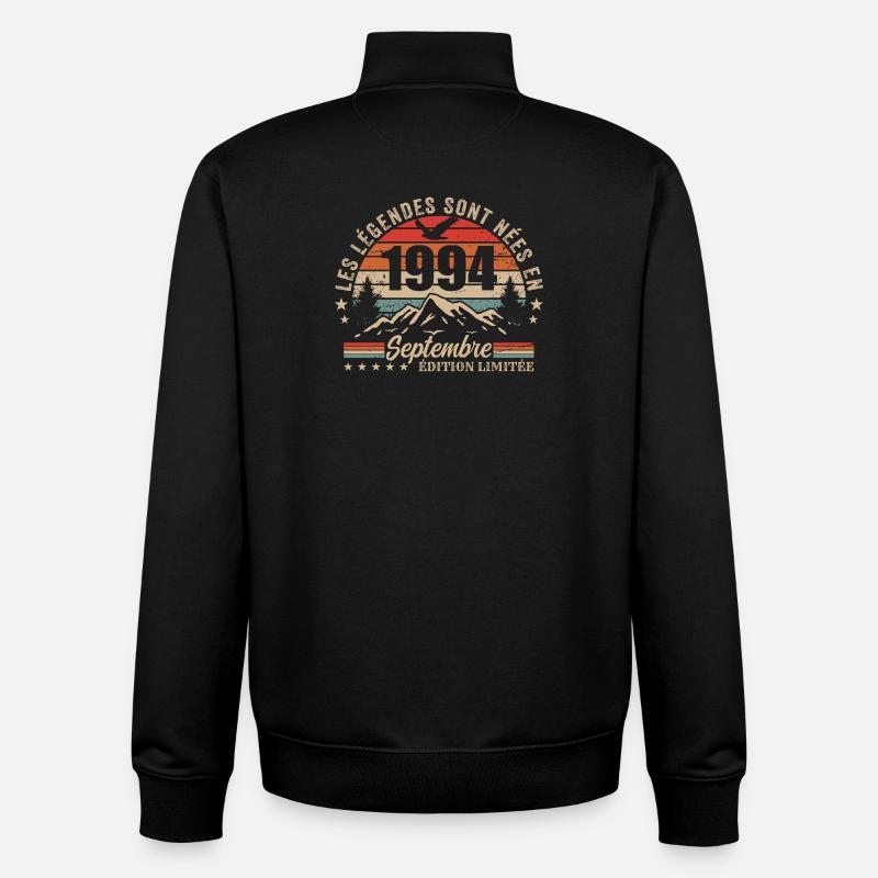 légendaire depuis septembre 1994 | septembre 1994 - Sweat zippé unisexe en coton bio Stanley/Stella - noir
