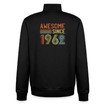 Design graphique rétro inspiré des années 90 - Sweat zippé unisexe en coton bio Stanley/Stella - noir - Dos - AI Model Male 185 light (185cm)