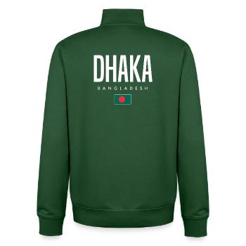 Dhaka Bangladesh - Unisex Organic Zip Sweatshirt by Stanley/Stella - bottle green - Back - AI Model Male 185 dark (185cm)