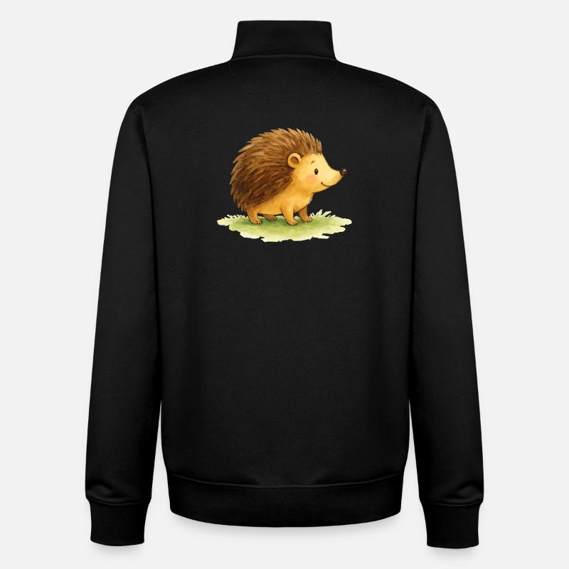 Hedgehog Comic - Unisex Organic Zip Sweatshirt by Stanley/Stella - black