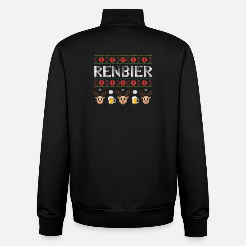 Rentier Bier Fest Design - Unisex Organic Zip Sweatshirt von Stanley/Stella - Schwarz