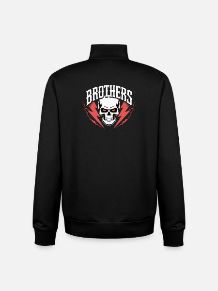Brothers Skull Thunder Crest - Unisex Organic Zip Sweatshirt by Stanley/Stella - black