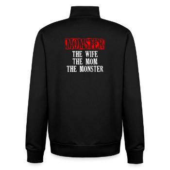 Monster The Wife The Mom Typography Design - Unisex Organic Zip Sweatshirt von Stanley/Stella - Schwarz - Hinten - AI Model Male 185 light (185cm)