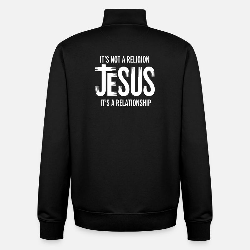Jesus Relationship Tee Design - Unisex Organic Zip Sweatshirt by Stanley/Stella - black