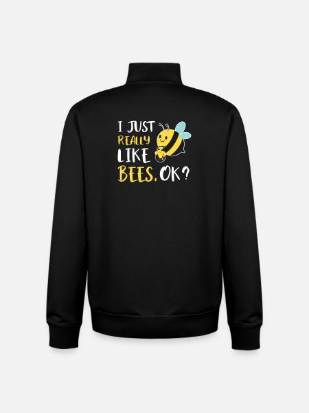 Fan de dessins animés Abeilles Mignonnes - Sweat zippé unisexe en coton bio Stanley/Stella - noir