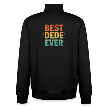 BEST DEDE EVER - Türkischer Opa Retro Geschenk - Unisex Organic Zip Sweatshirt von Stanley/Stella - Schwarz - Hinten - AI Model Male 185 light (185cm)
