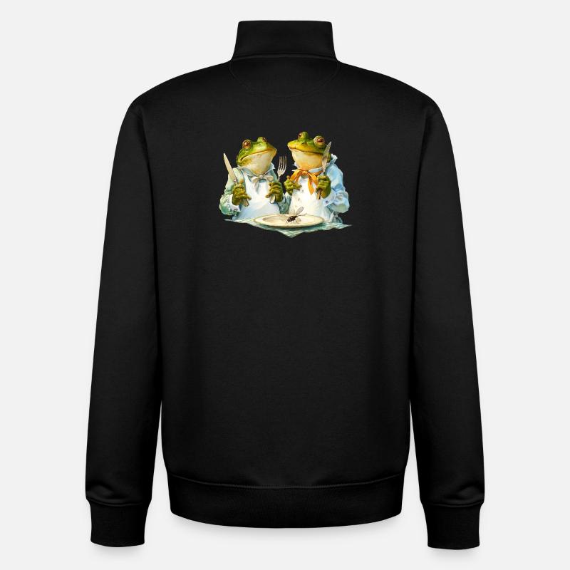 Froschköche am Tisch - Unisex Organic Zip Sweatshirt von Stanley/Stella - Schwarz