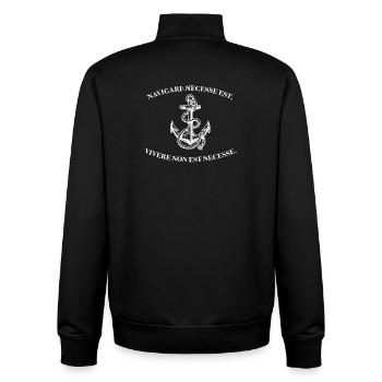 Anchor Circle Quote Nautical Heritage - Unisex Organic Zip Sweatshirt by Stanley/Stella - black - Back - AI Model Male 185 light (185cm)