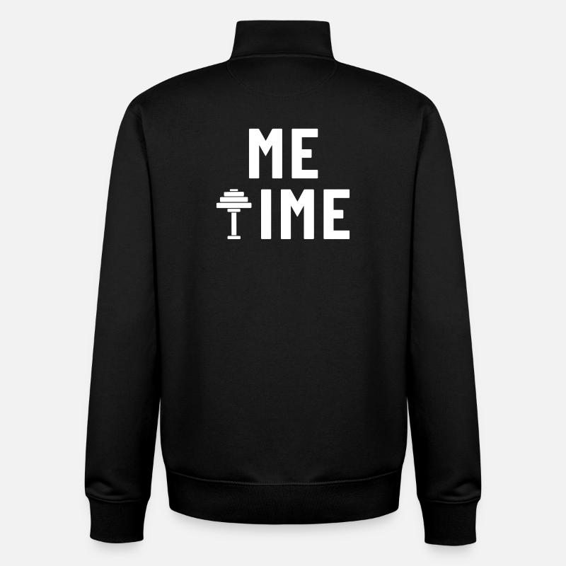 Me Time Dumbbell Gym - Unisex Organic Zip Sweatshirt by Stanley/Stella - black