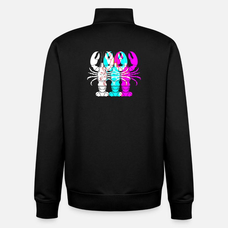 Spiny lobster, seafood, lobster, lobster - Unisex Organic Zip Sweatshirt by Stanley/Stella - black