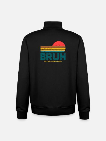 Retro Sunset Bruh Mama - Unisex Organic Zip Sweatshirt by Stanley/Stella - black