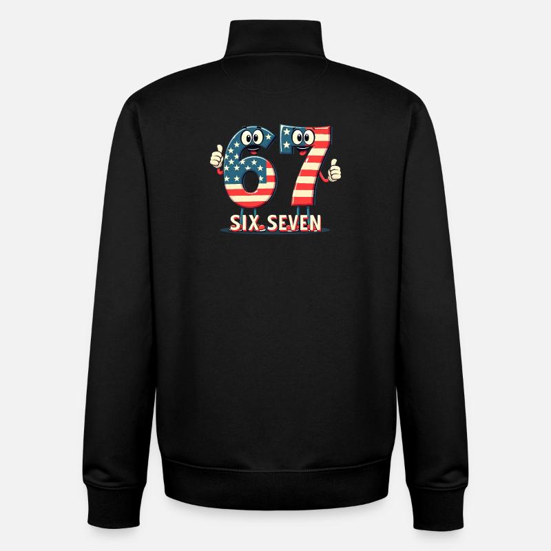 US Flag 67 Memes Six Seven - Unisex Organic Zip Sweatshirt von Stanley/Stella - Schwarz